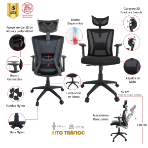 SILLA DE OFICINA VIRGINIA PRESIDENTE