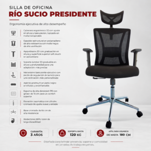 SILLA DE OFICINA RIO SUCIO PRESIDENTE