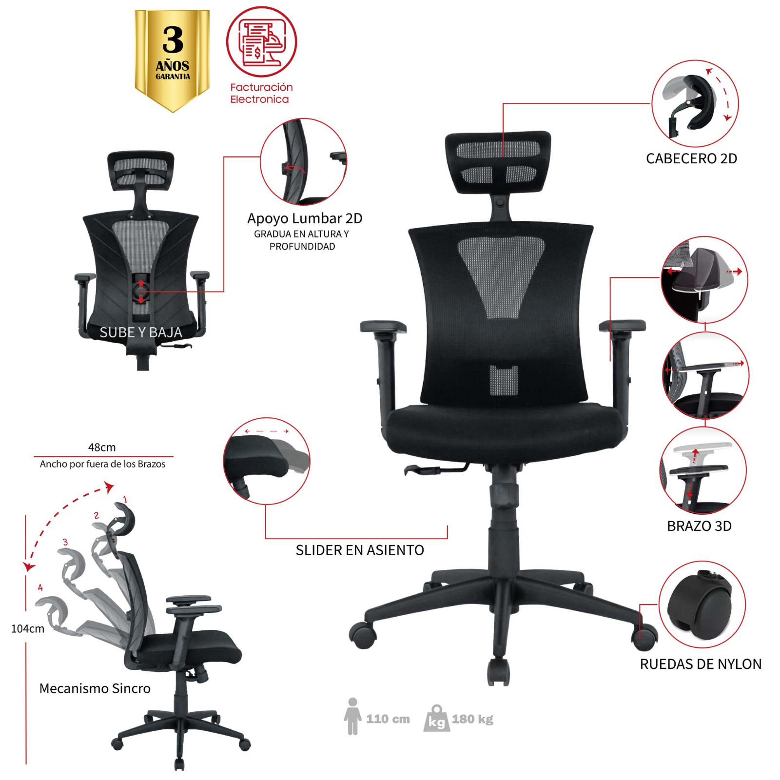 SILLA DE OFICINA KASUSHI PRESIDENTE