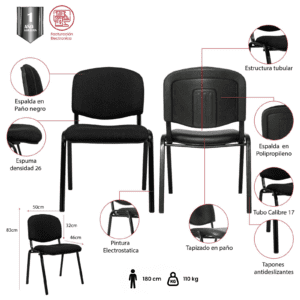 SILLA INTERLOCUTORA FUNEQUE TAPIZADA BASICA FUNCIONAL