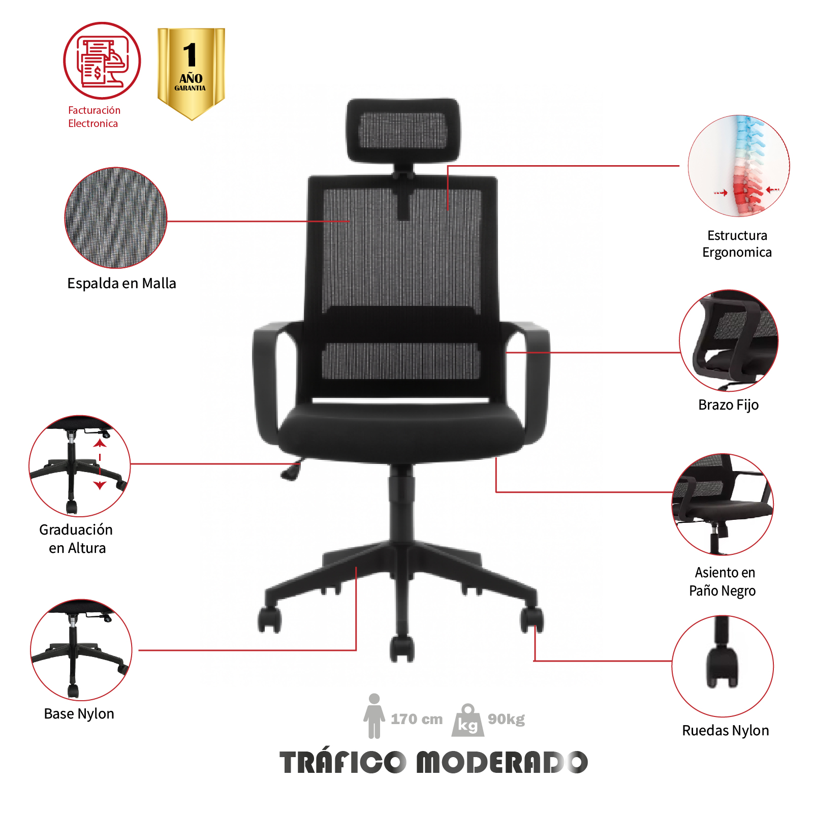 SILLA DE OFICINA PAMPLONITA PRESIDENTE