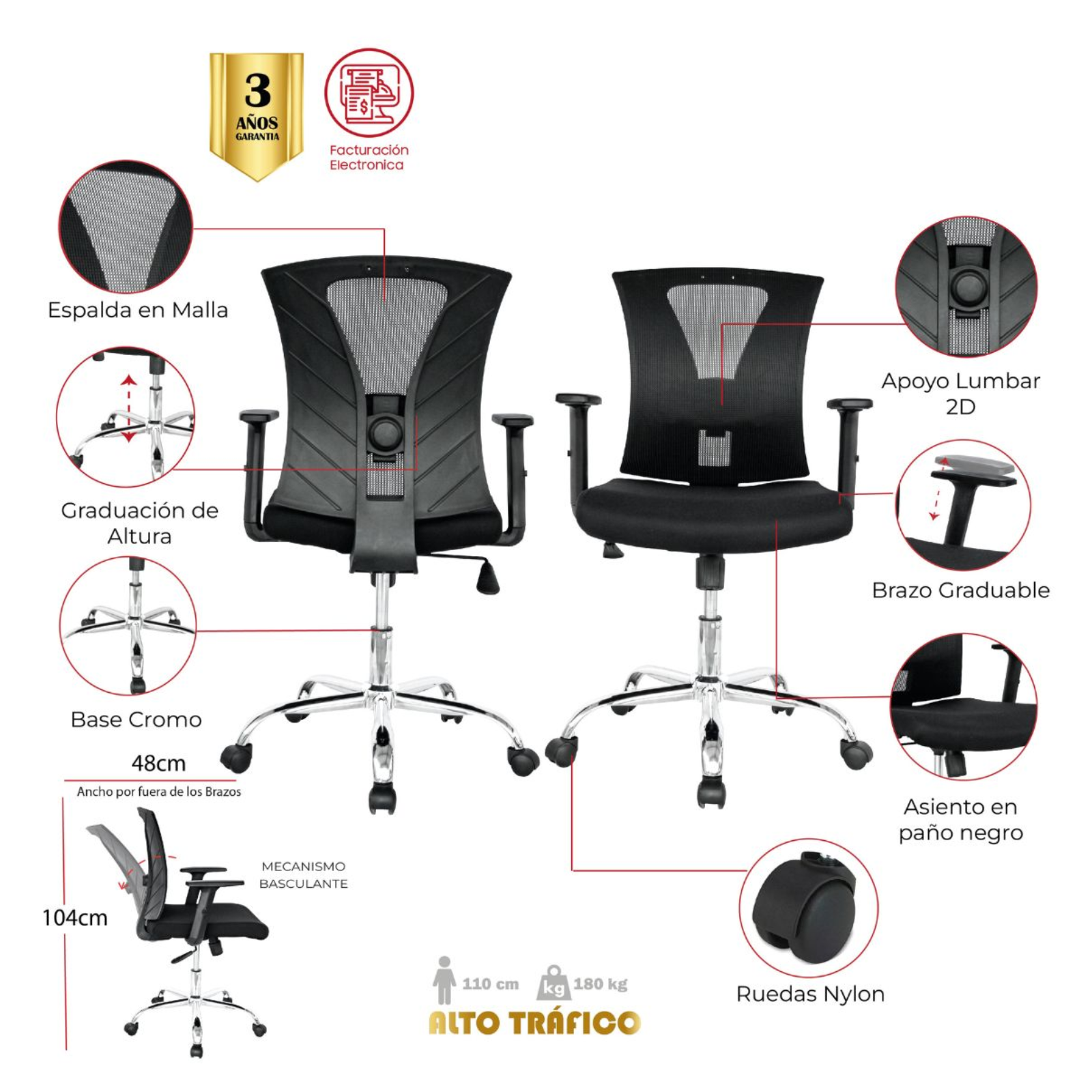 SILLA DE OFICINA SALADO BLANCO GERENTE