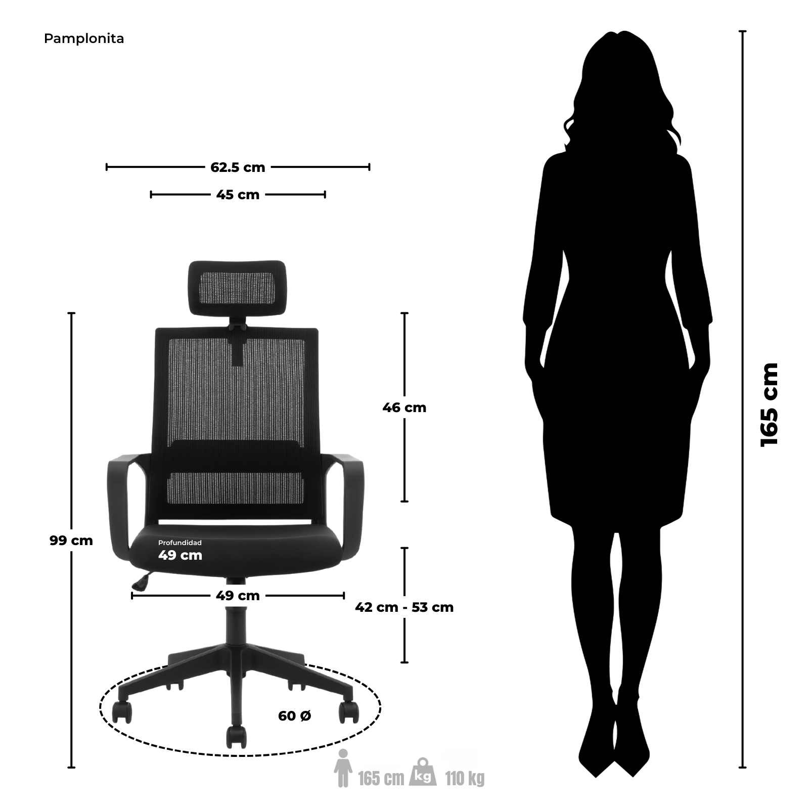 SILLA DE OFICINA PAMPLONITA PRESIDENTE - Image 5