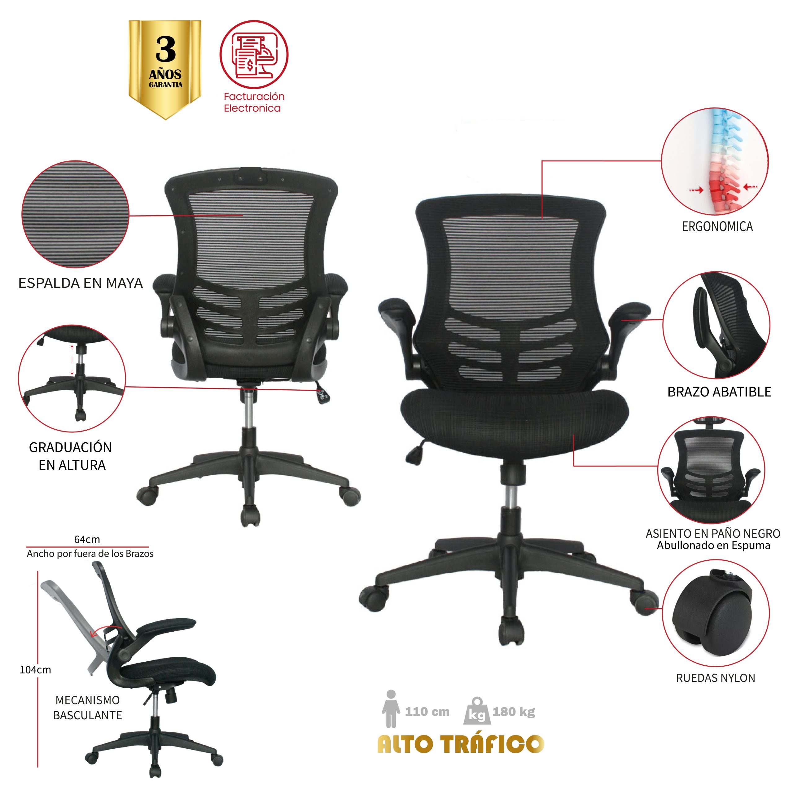 SILLA DE OFICINA SANTA MARIA GERENTE