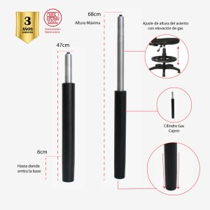 PARTES PARA SILLA DE OFICINA CILINDRO CAJERO