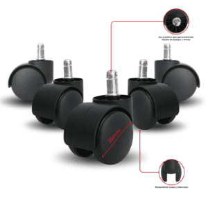 PARTES PARA SILLA DE OFICINA RUEDAS NYLON 50MM