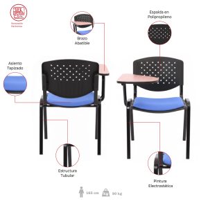 SILLA NOGAL TAPIZADA ASIENTO