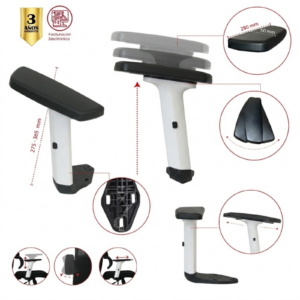 PARTES PARA SILLA DE OFICINA BRAZOS GRADUABLES BLANCOS